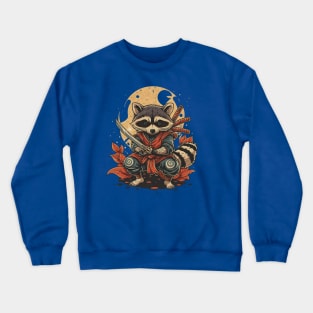 Raccoon Samurai Warrior And Sword Design Crewneck Sweatshirt